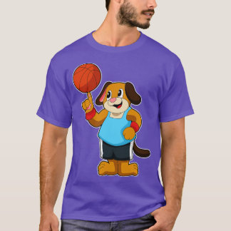 Camiseta Cachorro como jogador de basquetebol