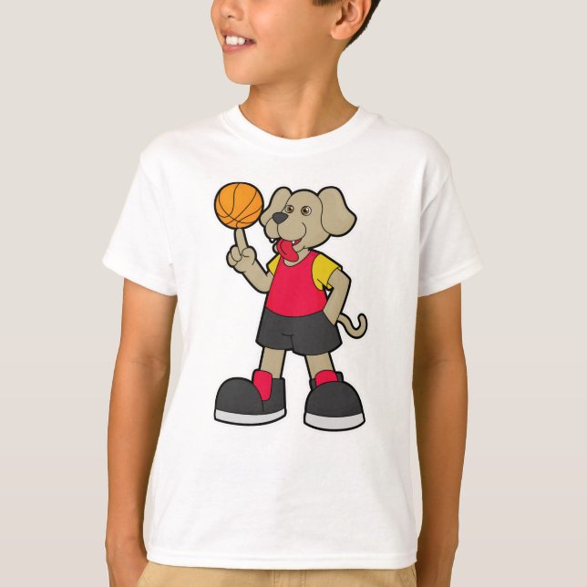 Camiseta Cachorro como jogador de basquetebol (Frente)