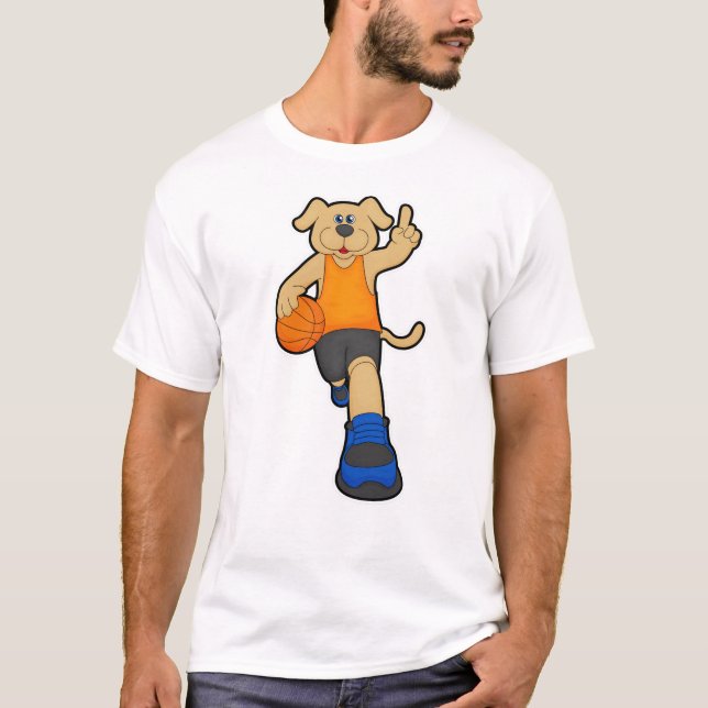 Camiseta Cachorro como jogador de basquetebol (Frente)