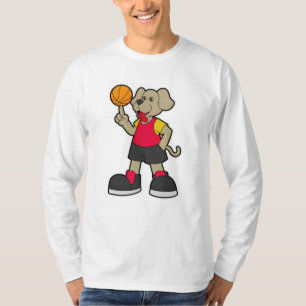 Camiseta Cachorro como jogador de basquetebol