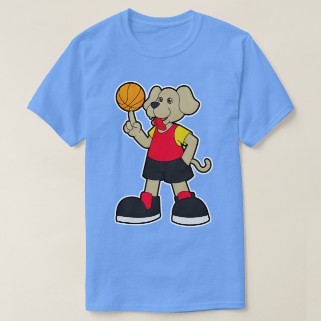 Camiseta Cachorro como jogador de basquetebol 1 (Frente do Design)