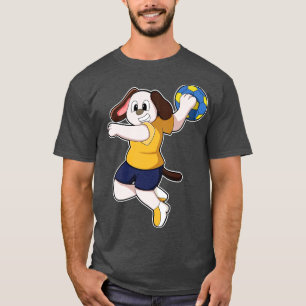 Camiseta Cachorro como jogador de handebol com Handball