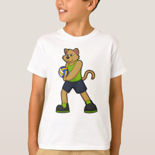 Camiseta Cachorro como jogador de voleibol