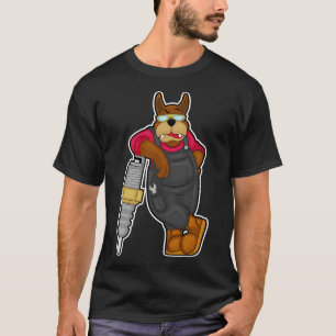 Camiseta Cachorro como mecânico com troca de faísca