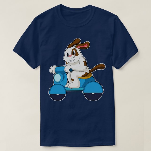 Camiseta Cachorro como Motociclista com Scooter 3 (Frente do Design)