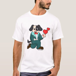 Camiseta Cachorro como Noivo com Terno e Gravata