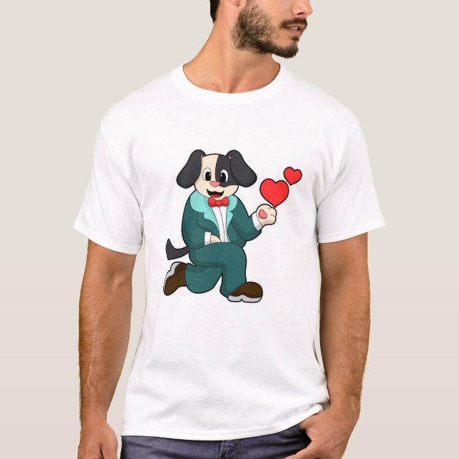 Camiseta Cachorro como Noivo com Terno e Gravata (Frente)