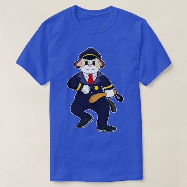 Camiseta Cachorro como oficial de polícia com uniforme de p (Frente do Design)