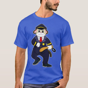 Camiseta Cachorro como oficial de polícia com uniforme de p