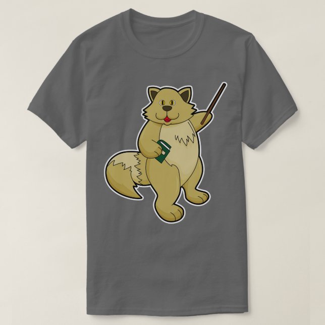 Camiseta Cachorro como professor com ponteiro de livro (Frente do Design)