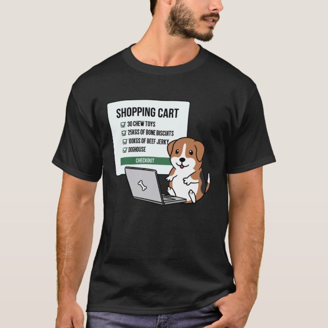 Camiseta Cachorro Comprando roldana (Frente)