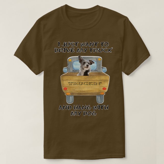 Camiseta Cachorro-Condutor de Caminhões - Cão-de-Bovinos au (Frente do Design)