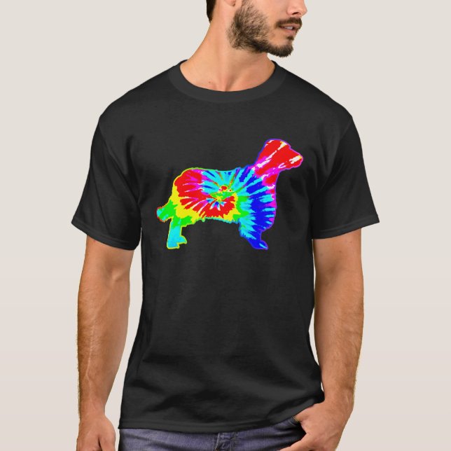 Camiseta Cachorro Corante Hippie Welsh Springer Spaniel Cac (Frente)
