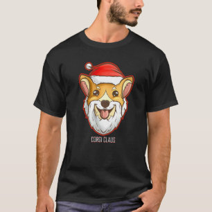 Camiseta Cachorro Corgi Claus Disfarçado de Papai Noel Para