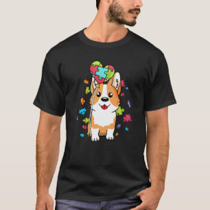 Camiseta Cachorro Corgi de Puzzles do Coração da Conscienti