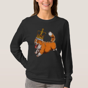 Camiseta Cachorro Corgi Em Uma Rainha Coroa 70 Anos Elizabe