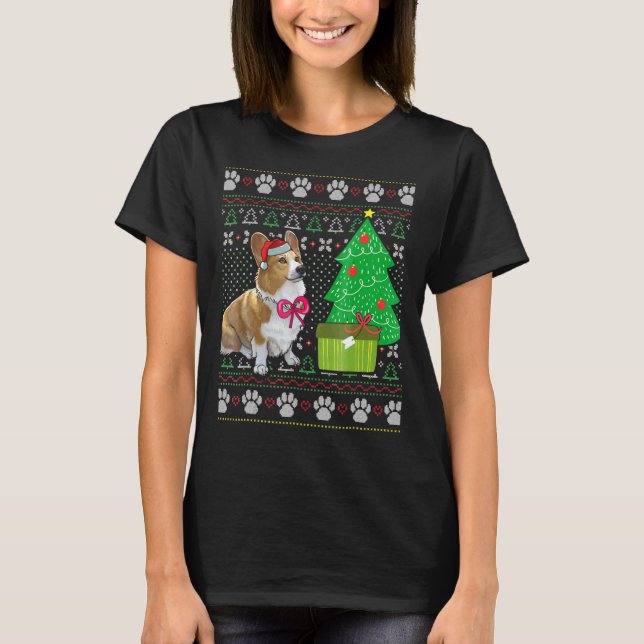 Camiseta Cachorro Corgi Feio do Natal (Frente)