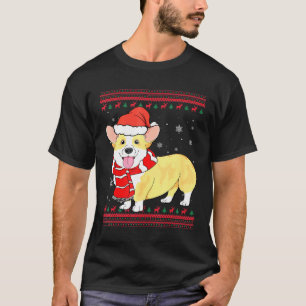 Camiseta Cachorro Corgi Feliz Corgmas Papai Noel Corgi Nata