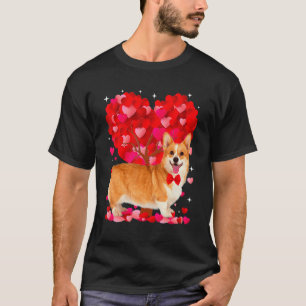 Camiseta Cachorro Corgi Fofo Dia dos Namorados Coração Aman