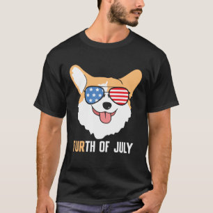 Camiseta Cachorro Corgi FURth 4 de Julho Óculos de Sol Band