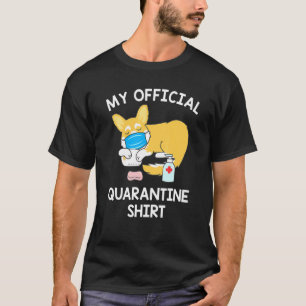 Camiseta Cachorro Corgi Galês Oficial de Quarentena Homens