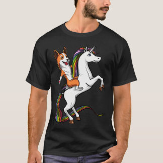 Camiseta Cachorro Corgi Montando Unicórnio
