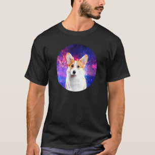 Camiseta Cachorro Corgi Nebulosa Azul Espaço Celestial Pet