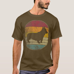 Camiseta Cachorro Corgi Pet Vintage em desnutrição Retro 70