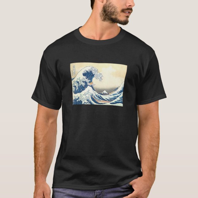 Camiseta Cachorro Corgi Surfe Ondas (Frente)