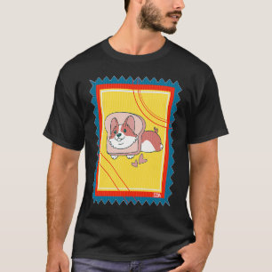Camiseta Cachorro Corgi Torrada de Selo Postal