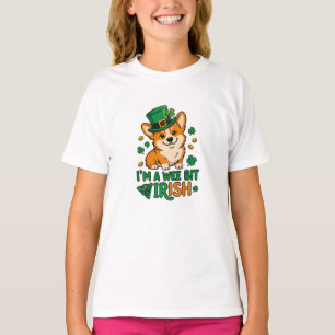 Camiseta Cachorro Corgi "Um Pouco Irlandês" Dia de São Patr