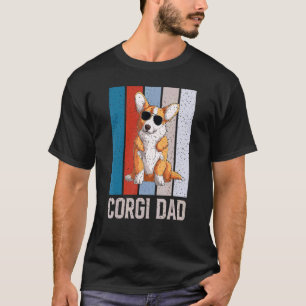 Camiseta Cachorro Corgi Vintage T Desenho de Óculos de Sol