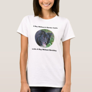 Camiseta Cachorro Cortado Sorrindo de Borda