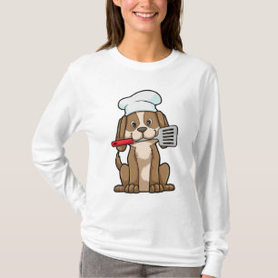 Camiseta Cachorro cozido com chapéu de chef e espátula