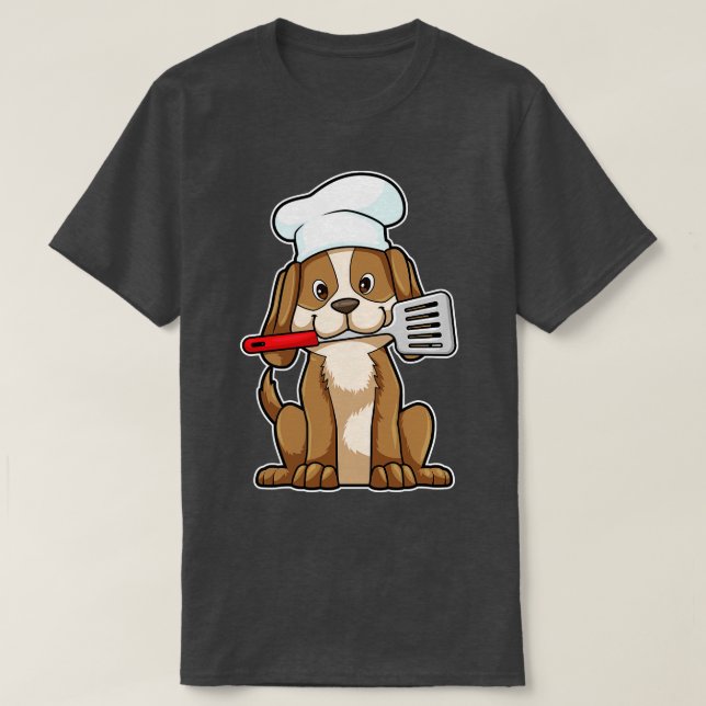 Camiseta Cachorro cozido com espátula de Chefs (Frente do Design)