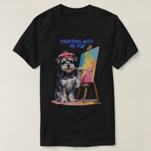 Camiseta Cachorro Criativo – O Miniature Schnauzer Artístic