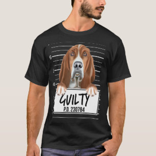 Camiseta Cachorro Culpado Mugshot Basset Hound