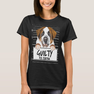 Camiseta Cachorro Culpado Mugshot São Bernardo