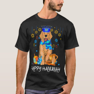 Camiseta Cachorro Cute Judaico Golden Retriever Menorah Cha