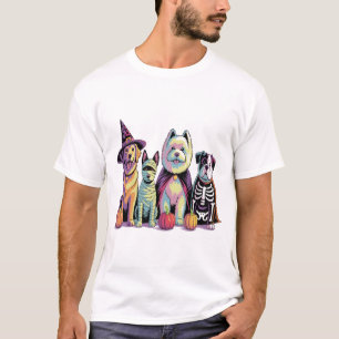 Camiseta Cachorro da Equipe de Escova de Halloween