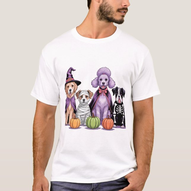 Camiseta Cachorro da Equipe do Halloween (Frente)