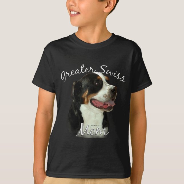 Camiseta Cachorro da Grande Montanha Suíça Mãe 2 (Frente)