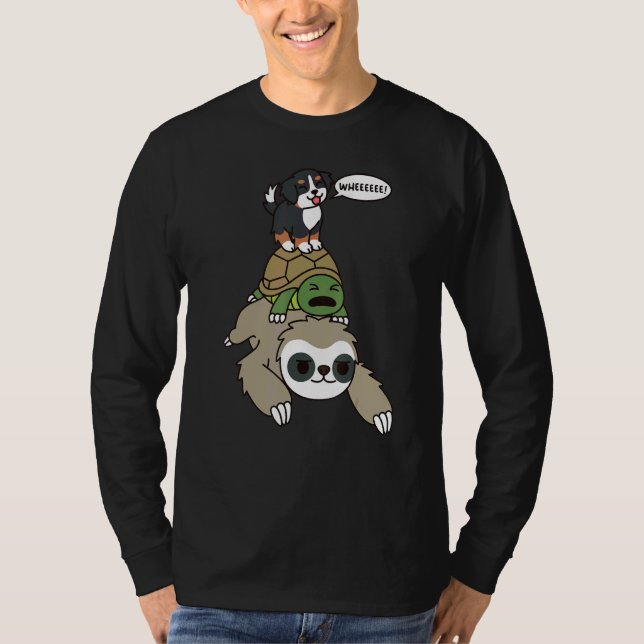 Camiseta Cachorro da Montanha Bernese Andando em Tortoise (Frente)
