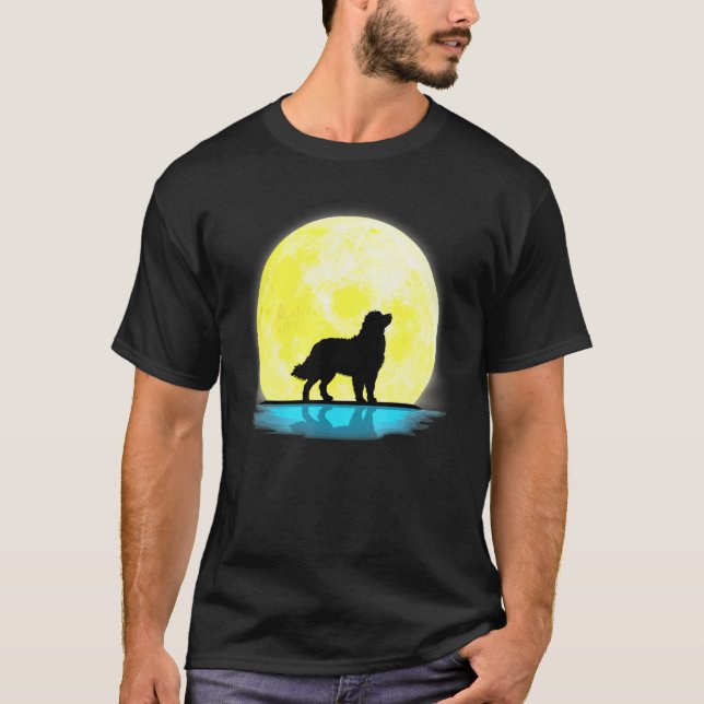 Camiseta Cachorro da Montanha Bernese Cheia Lua (Frente)
