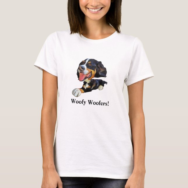 Camiseta Cachorro da Montanha Bernese Engraçado Camisa-T fe (Frente)