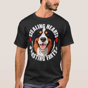 Camiseta Cachorro da Montanha Bernese Engraçado Roubando Co