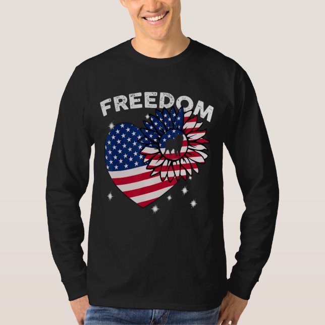 Camiseta Cachorro da Montanha Bernese Sunflower Heart Ameri (Frente)