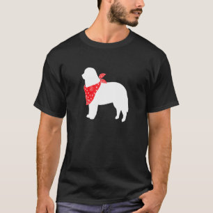Camiseta Cachorro da Montanha Bernese Vestindo Bandana Verm