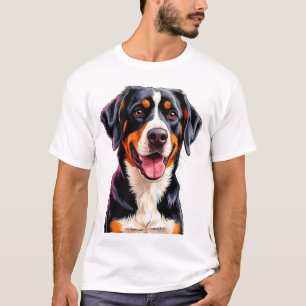 Camiseta Cachorro da Montanha Entlebucher Alegre