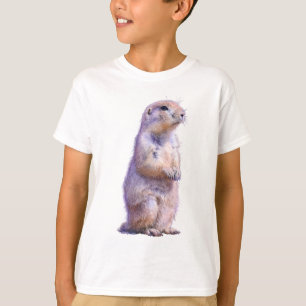 Camiseta Cachorro da Pradaria em Pé Pastel Crianças
